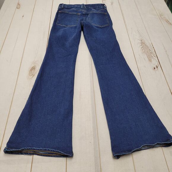 Good American power stretch pull on flare jeans dark wash indigo large - Picture 9 of 11